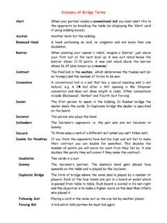 bridge game terms.
